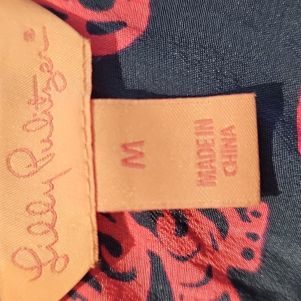 Lilly Pulitzer Blue Pink Silk Elephant Print Tank Back Zipper Boho - Picture 5 of 8